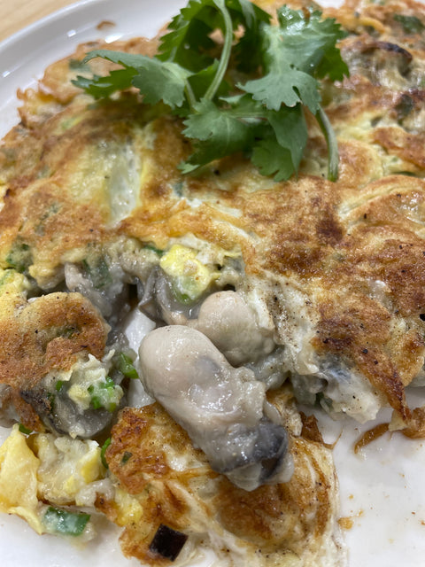 Preparation - Oyster omelette